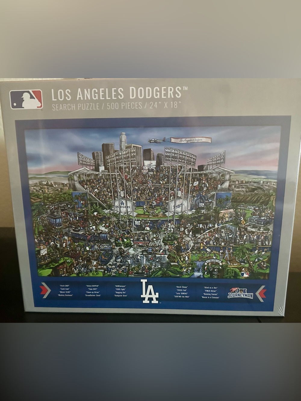 MLB Los Angeles Dodgers Blue White Search Puzzle